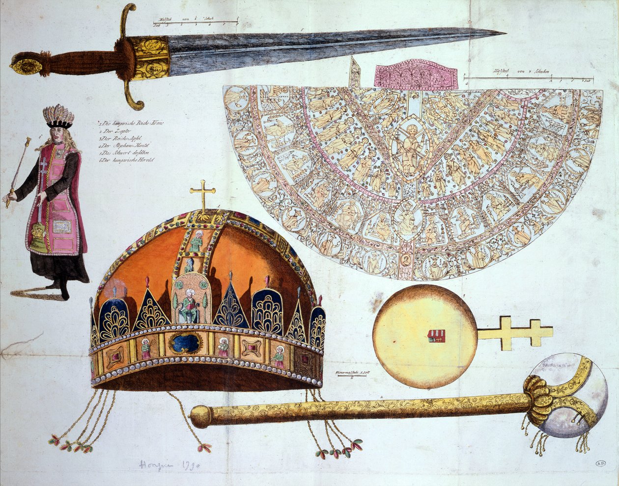 The Coronation Regalia of Hungary by German School