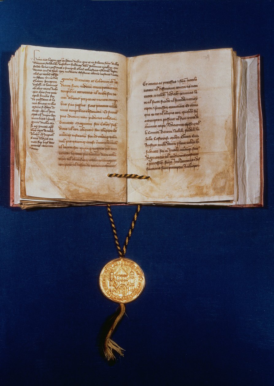 The Golden Bull of Charles IV, Holy Roman Emperor, 1400 by German School