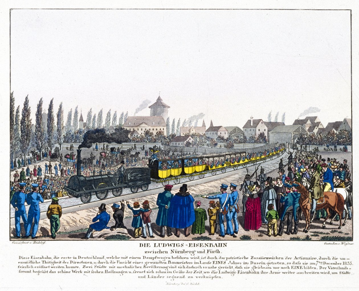 The Opening of the Nuremberg-Furth Railway, 7th December 1835 by German School