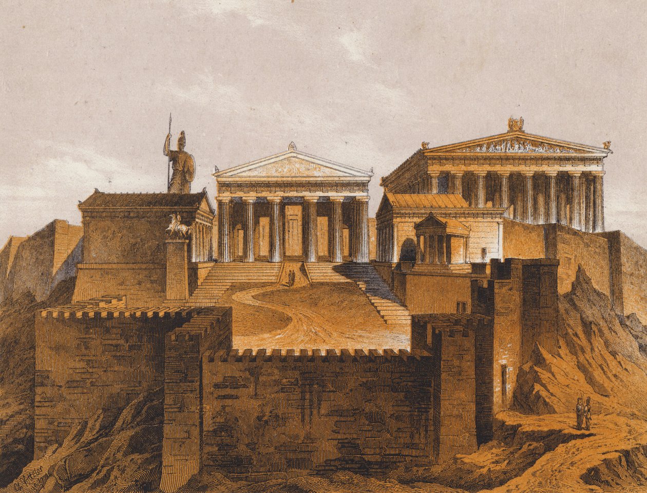 The Propylaea, Ancient Athens, Greece by German School