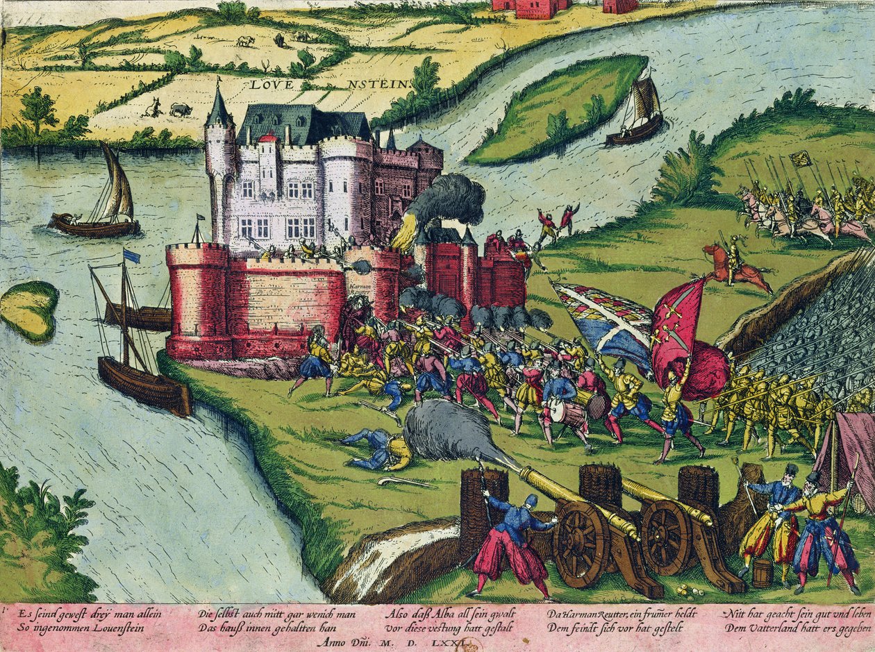 The Siege of Louvain and the Heroism of Harman Reuter Against the Spanish Forces in 1571 by German School