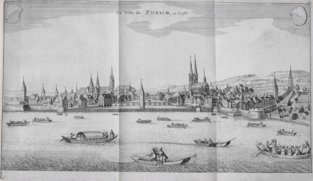 The Town of Zurich, Switzerland, from Volume II of Itinera Alpina by German School