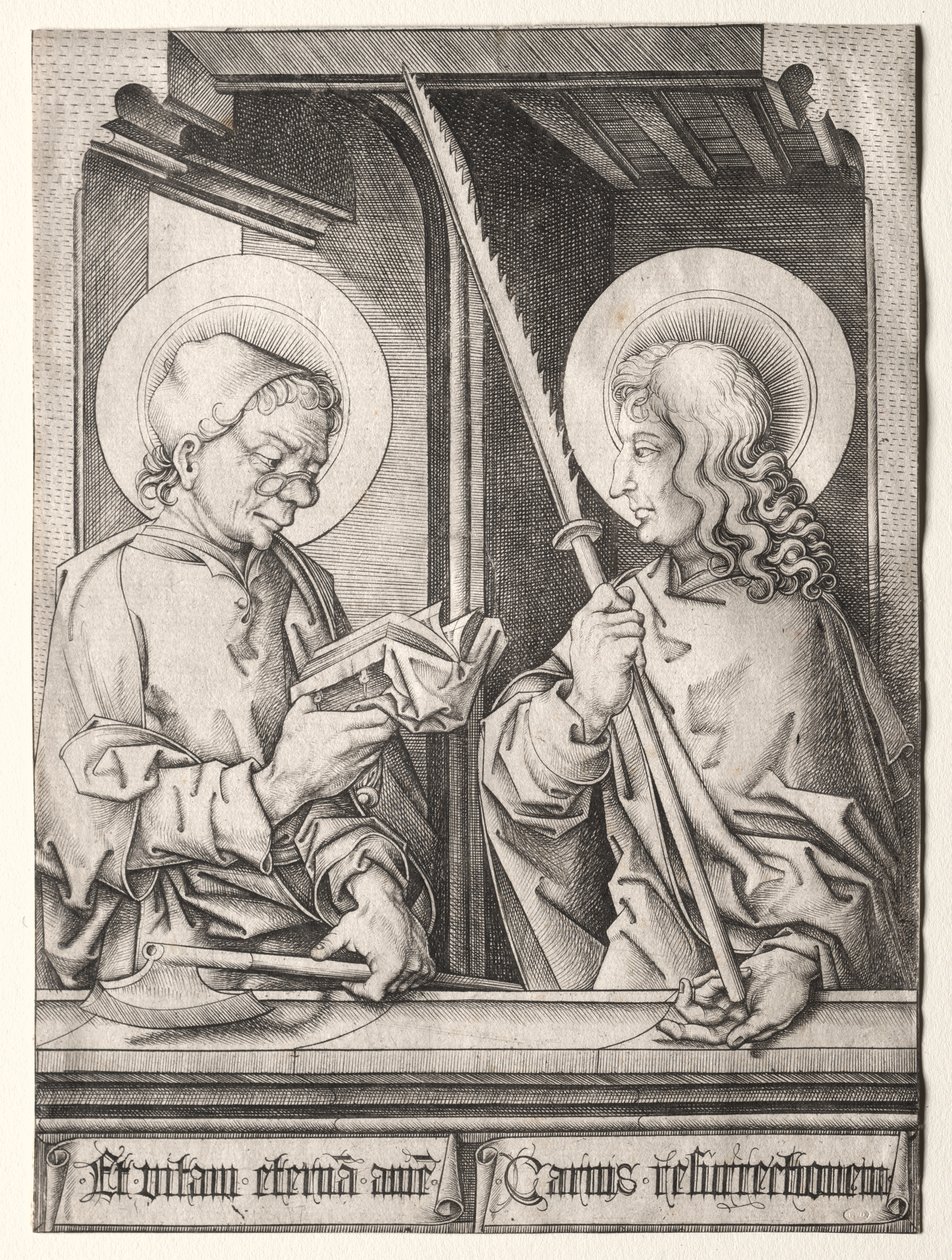 The Twelve Apostles at Gothic Windows: St. Matthias and St. Judas Thaddaeus by German School