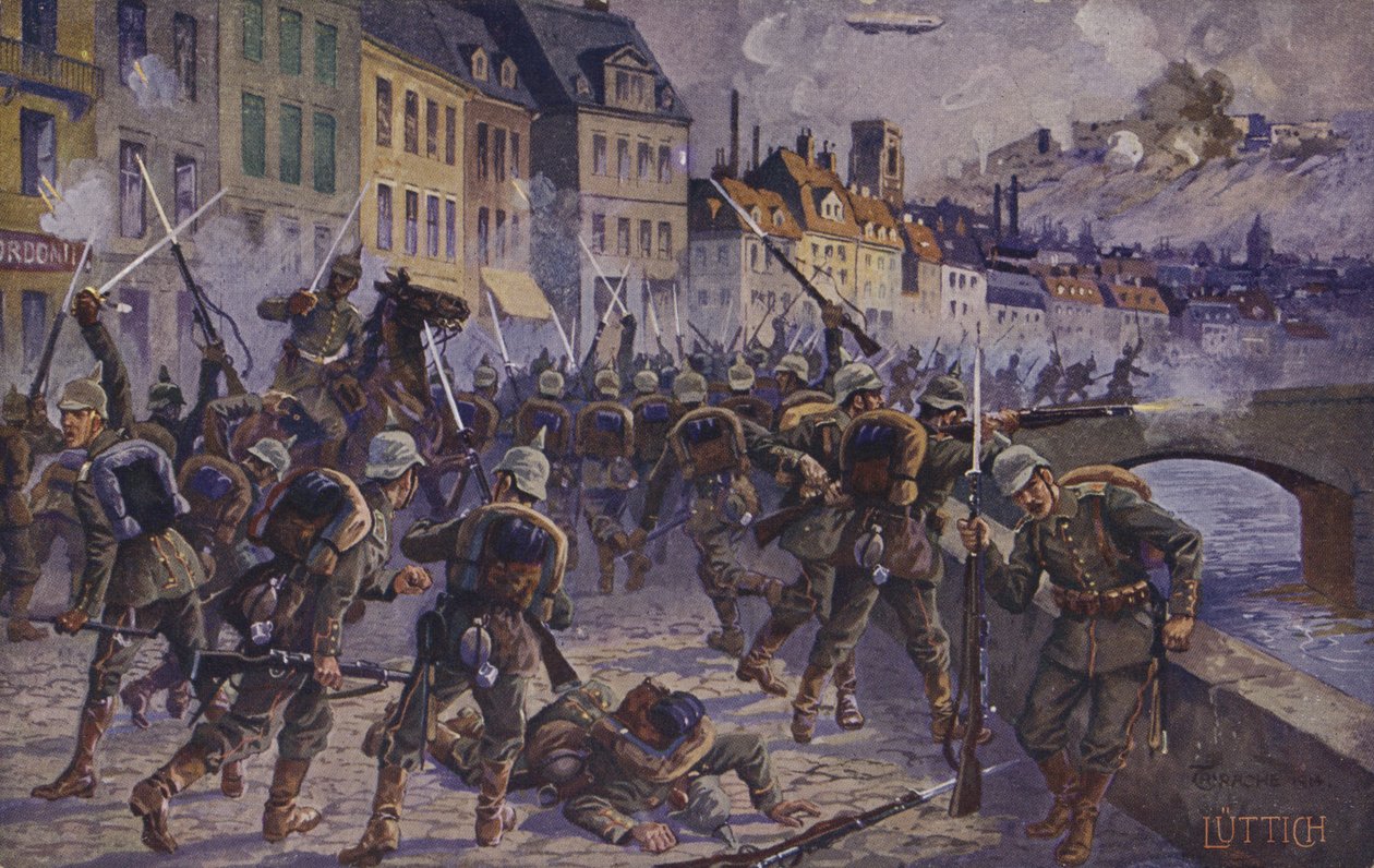 The Capture of Liege, Belgium, World War I, 7 August 1914 by German School