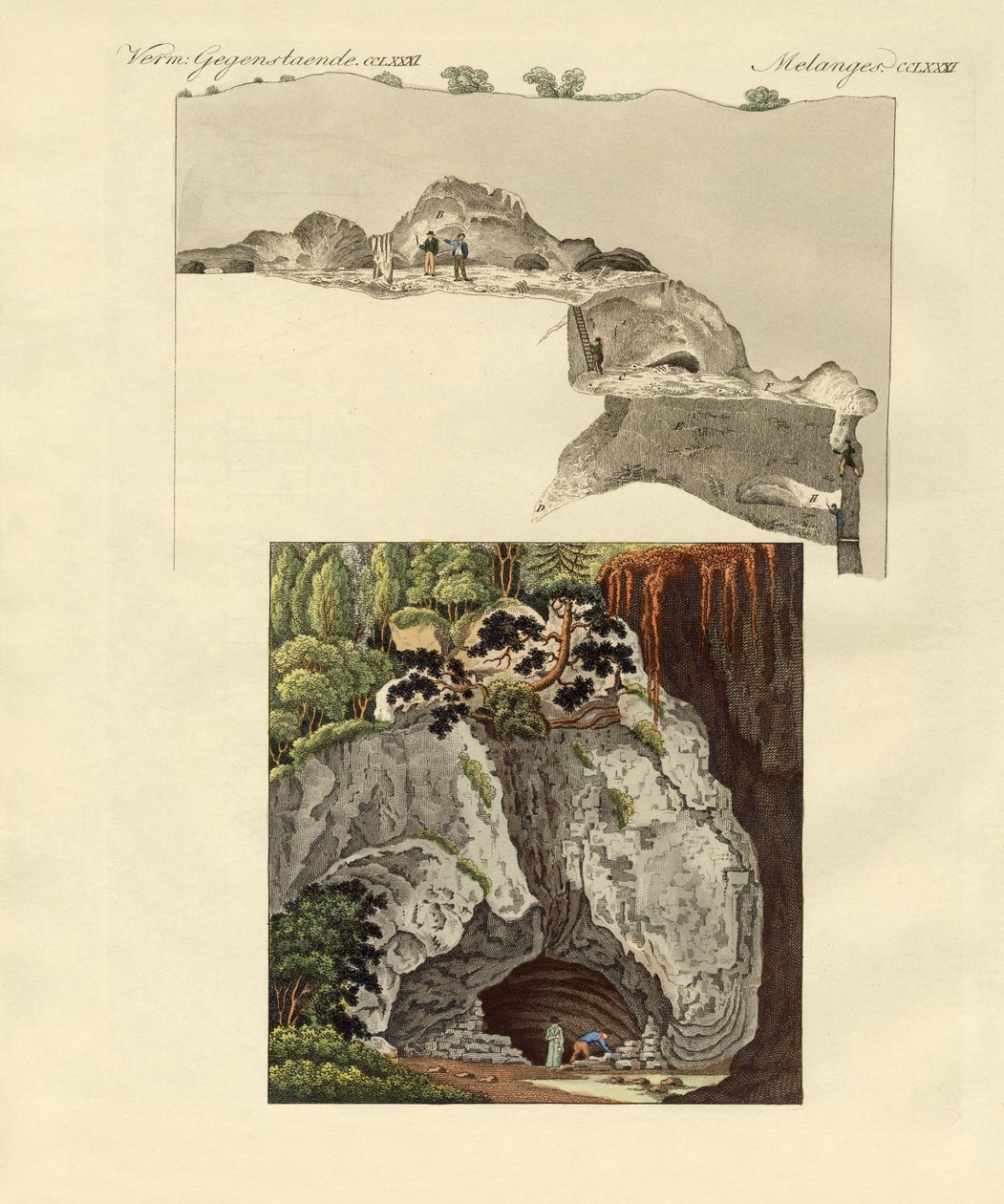 The cave of Gaillenreuth by German School