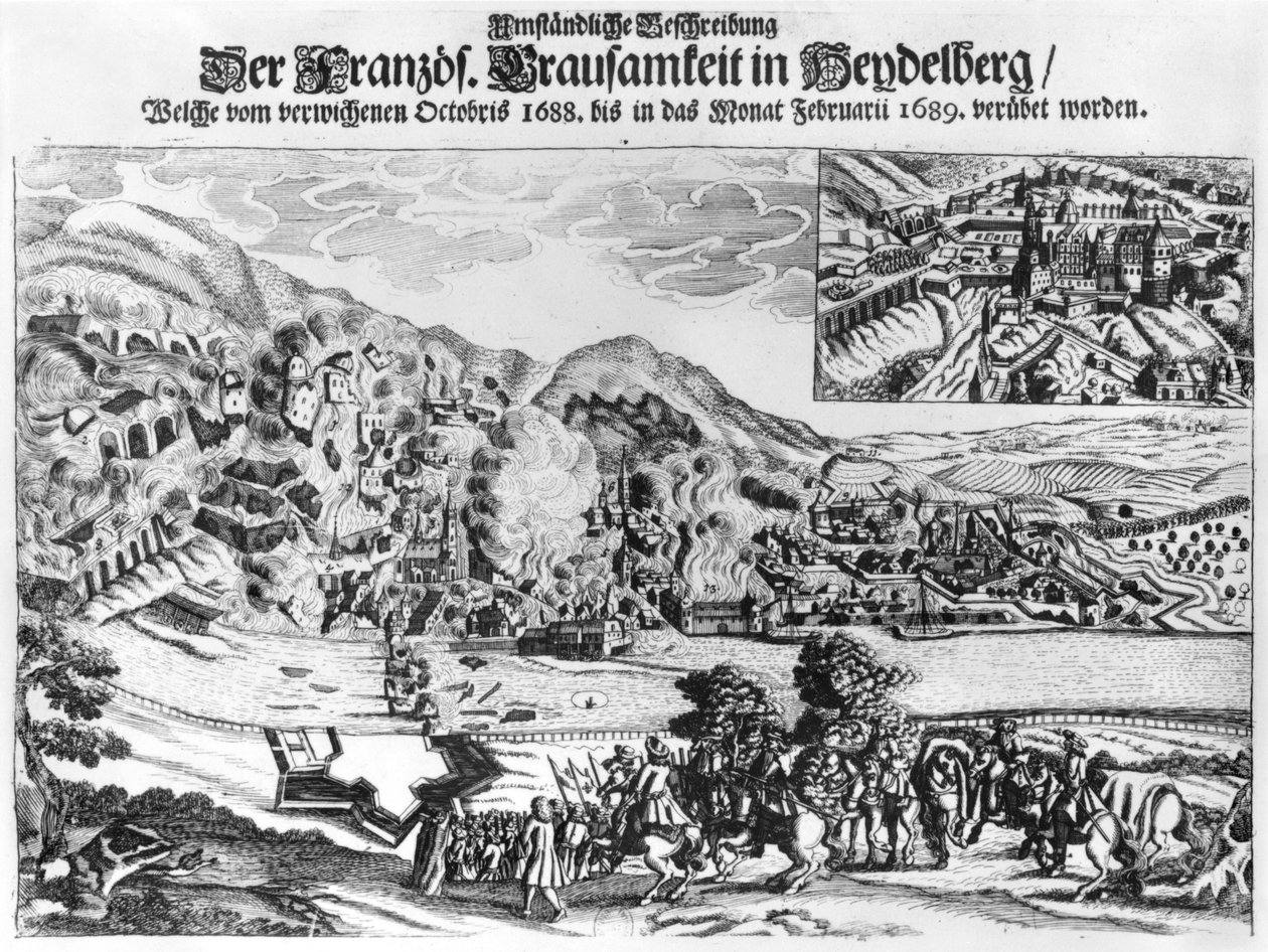The Taking and Destruction of Heidelberg by the French in February 1689 by German School