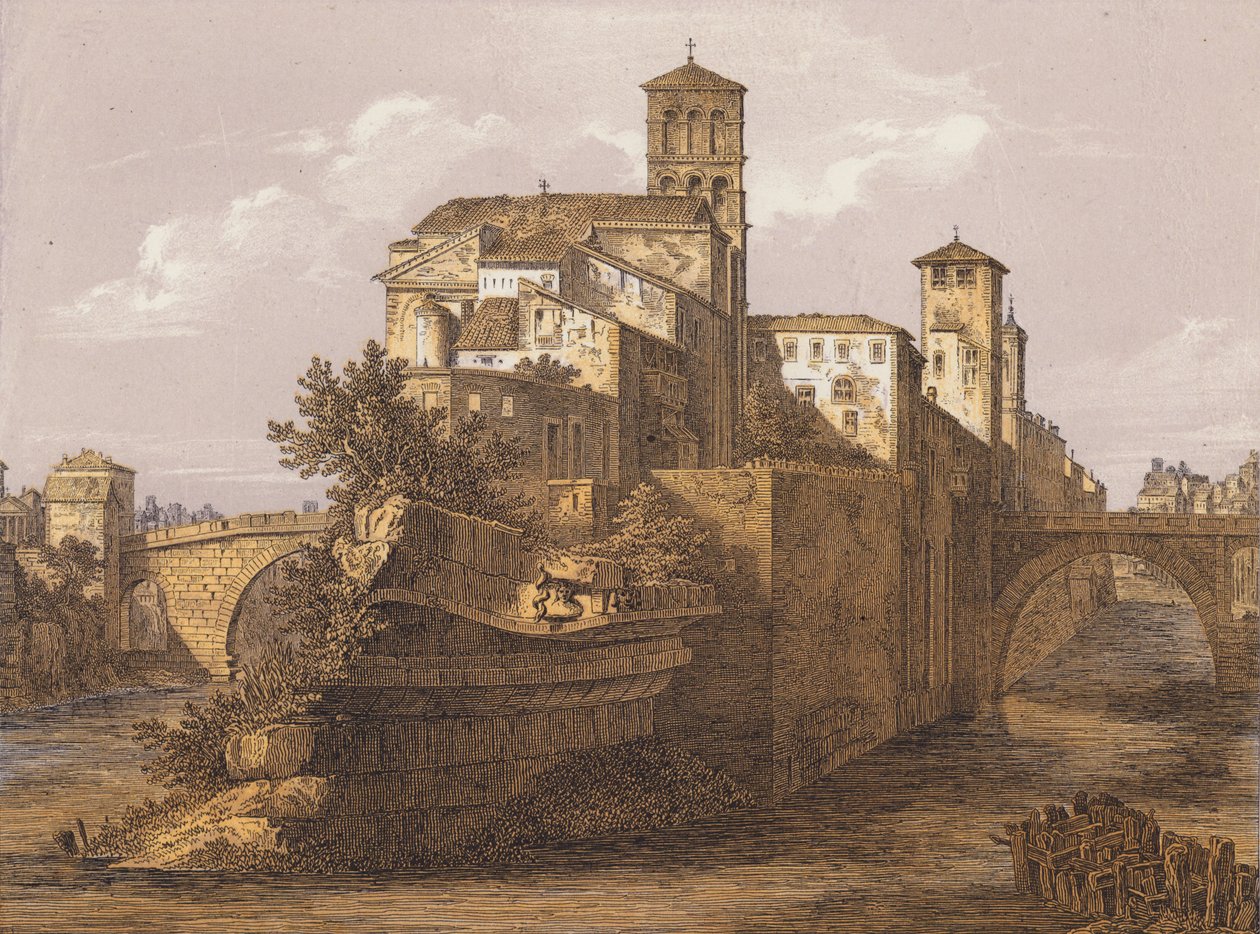 Tiber Island, Rome, Italy by German School