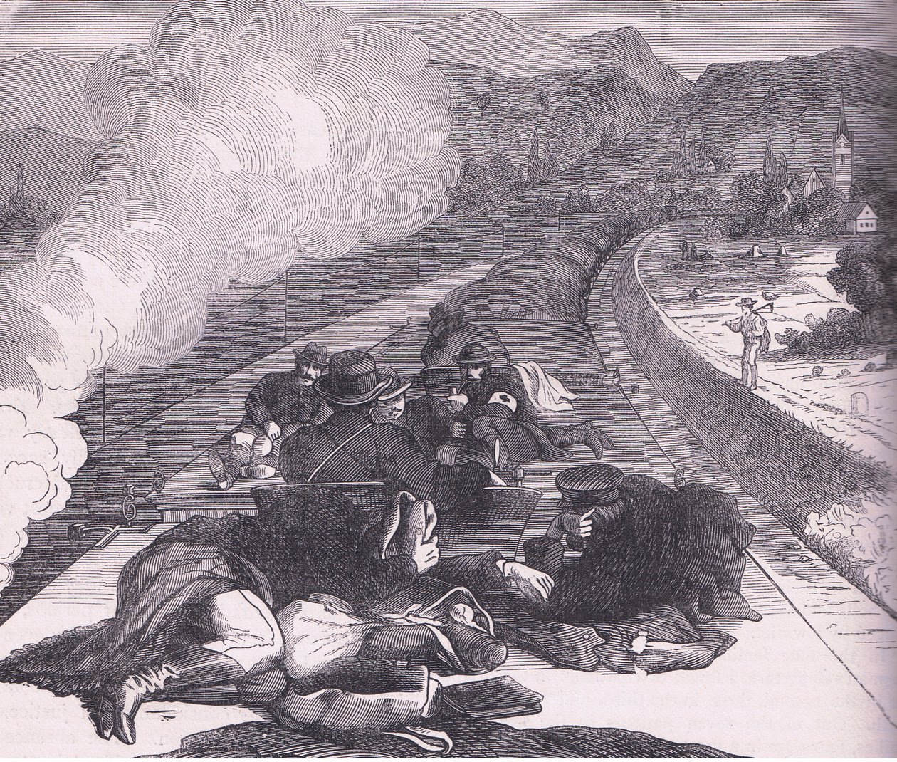 Transport of Prussian Ambulance Corps by German School