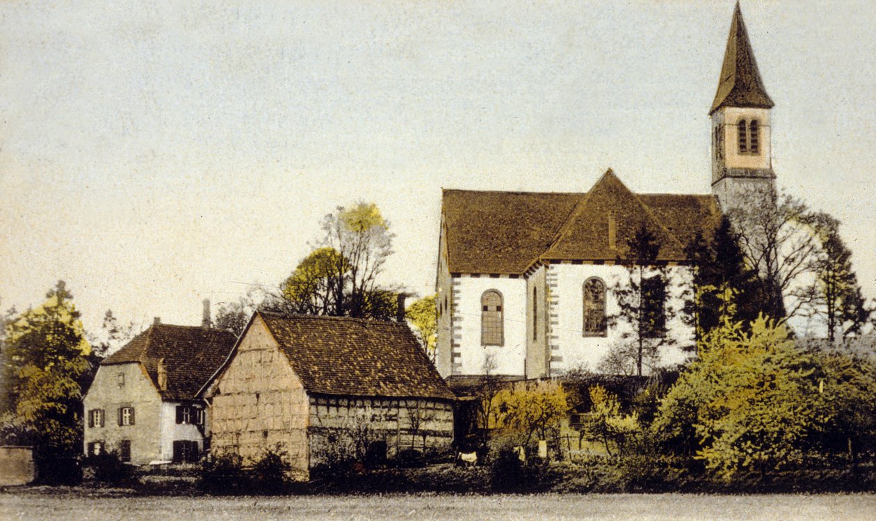 View of the Church of Bischwiller, Germany by German School