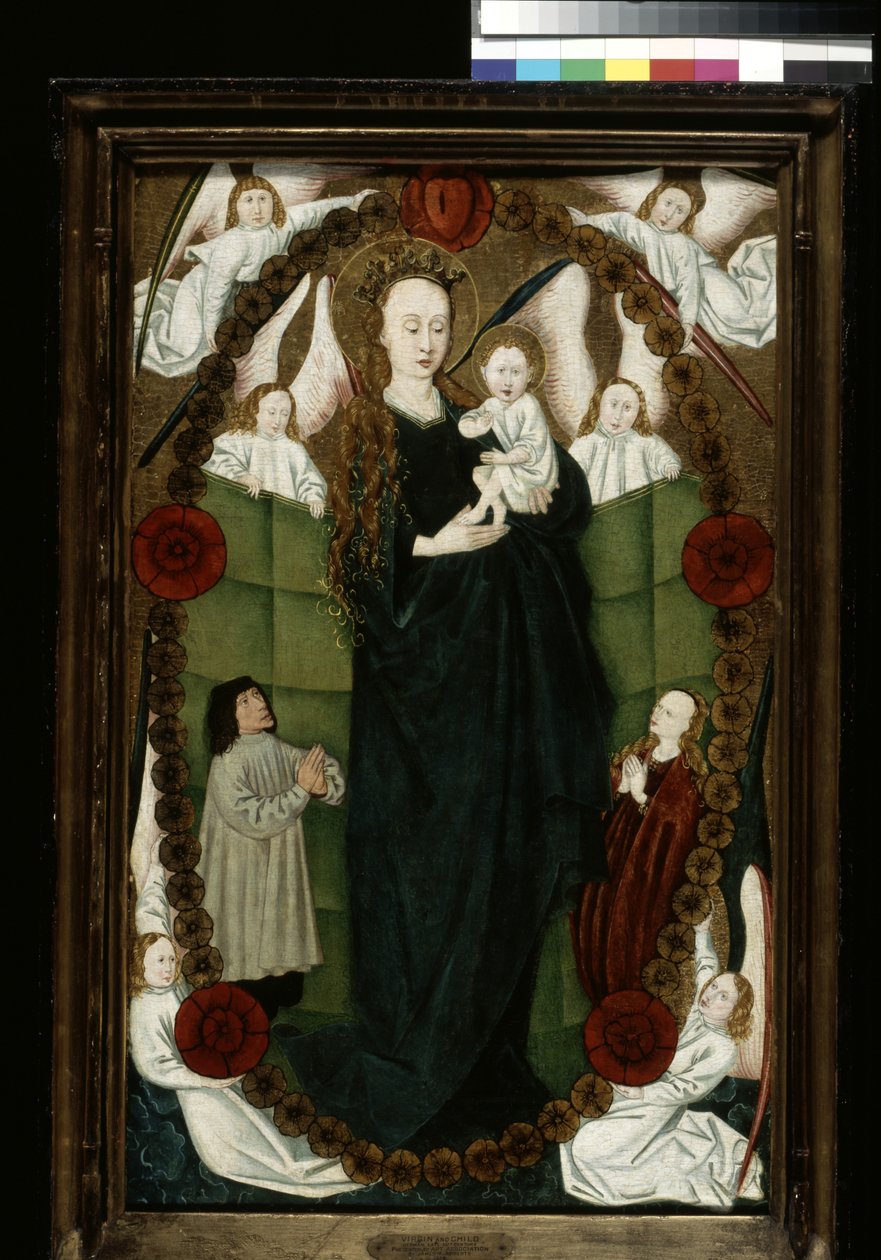 Virgin Of The Rosary With Patrons And Angels by German School