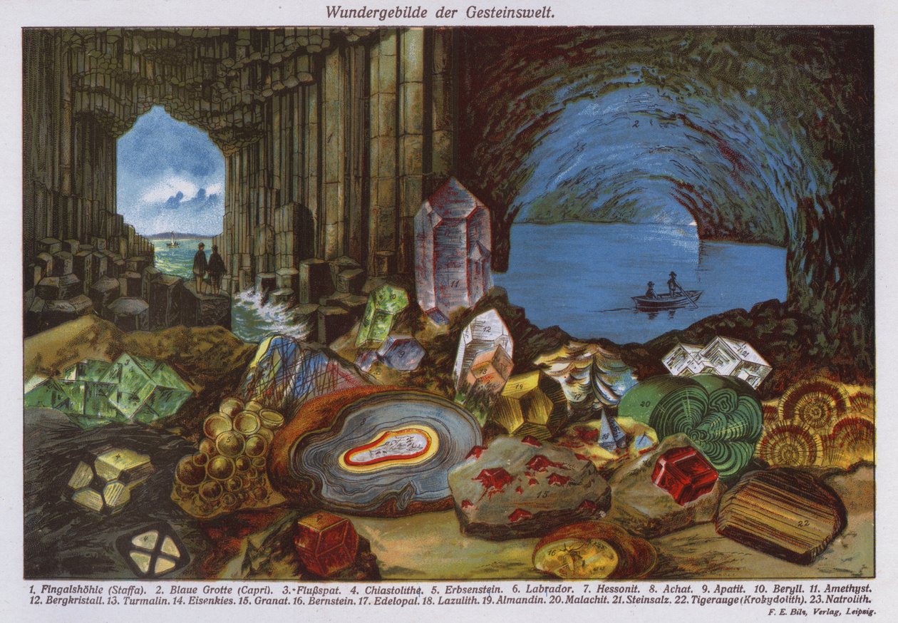 Wonders of the World or Rocks and Crystals by German School