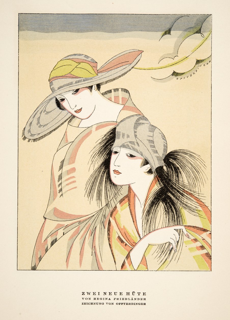 Two New Hats by Regina Friedlander, from Styl, pub.1922 by German School
