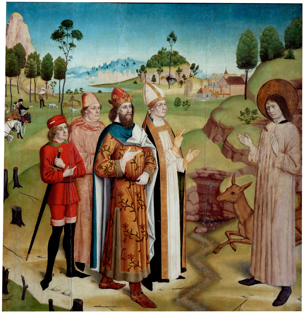 Saint Giles and King Wamba at the Royal Hunt, c. 1470-1480 by German master.