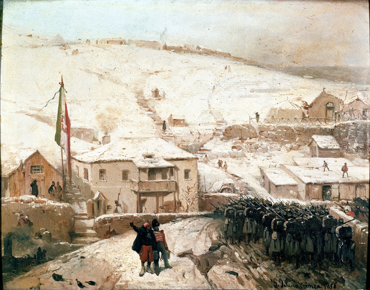 The Headquarters of the Piedmontese in Crimea by Gerolamo Induno