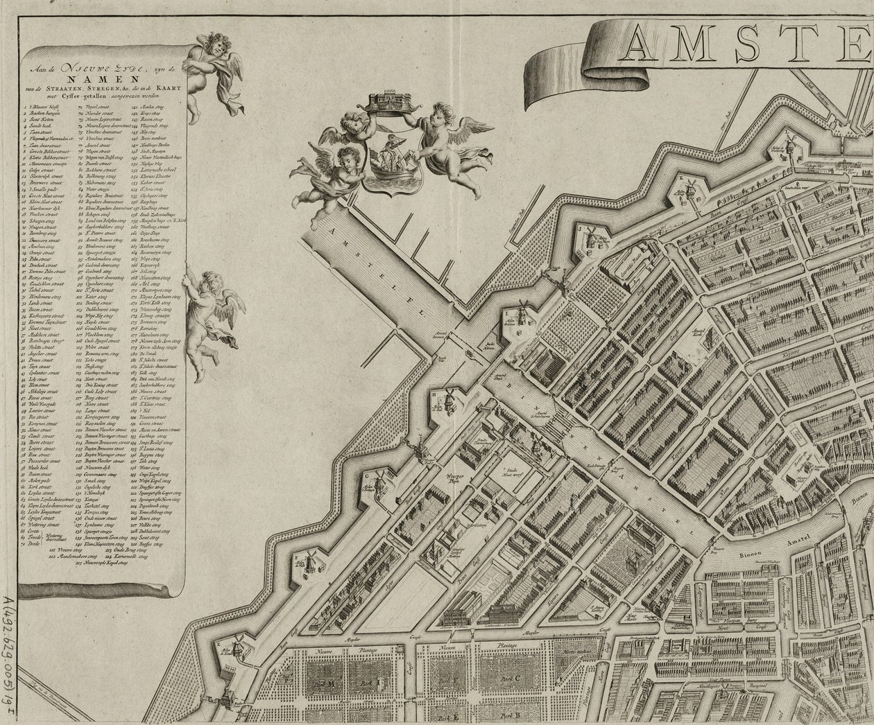 Map of Amsterdam by Gerrit de Broen by Gerrit de Broen