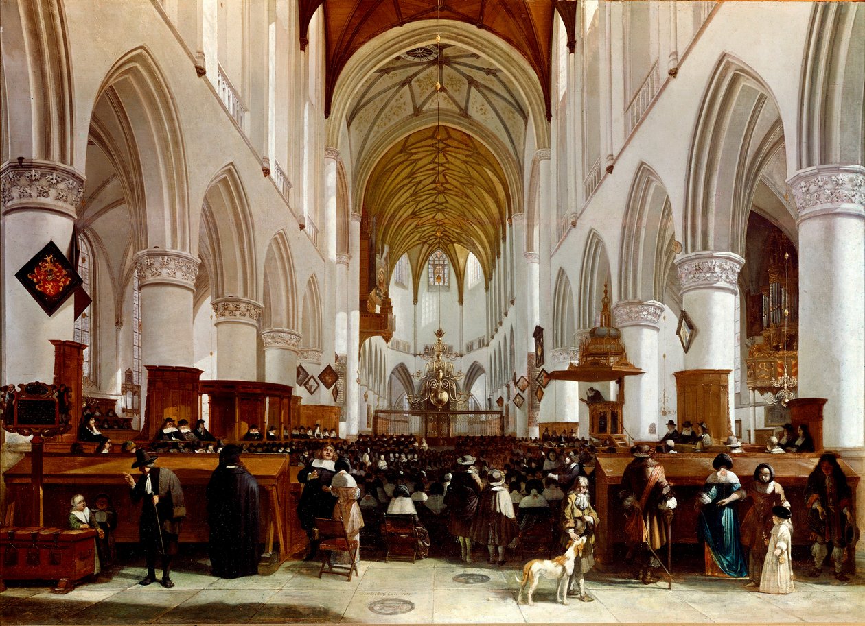 Interior of a church by Gerrit Adriaensz Berckheyde