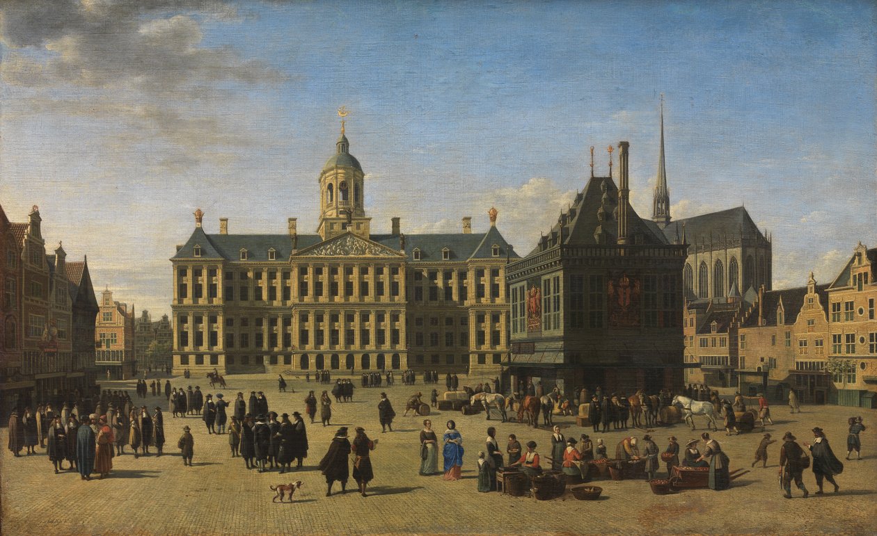 The Dam in Amsterdam by Gerrit Adriaensz Berckheyde