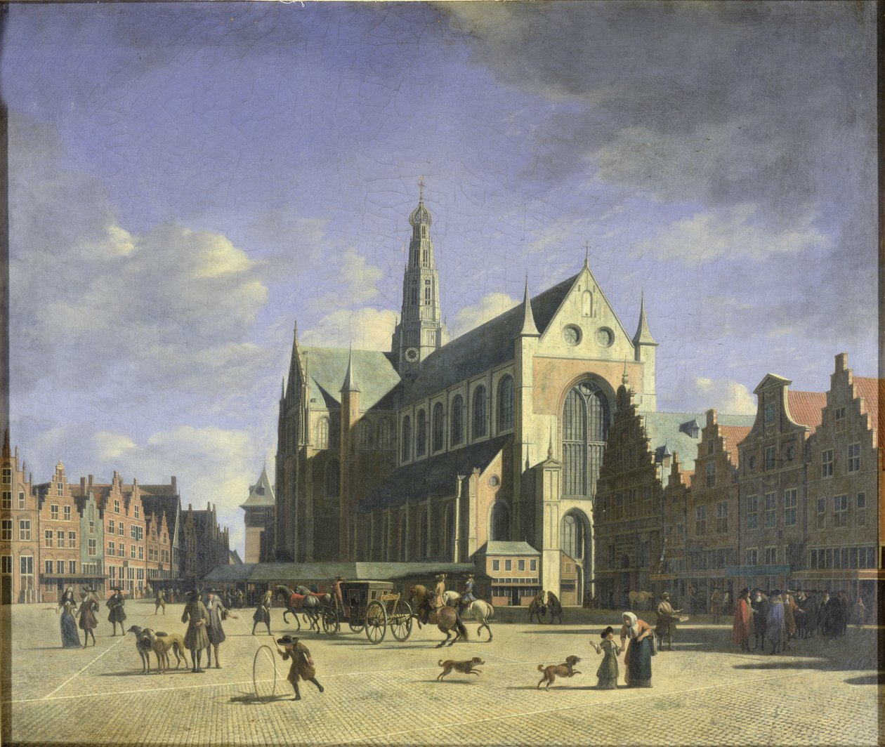 The Big Market, Haarlem by Gerrit Adriaensz Berckheyde