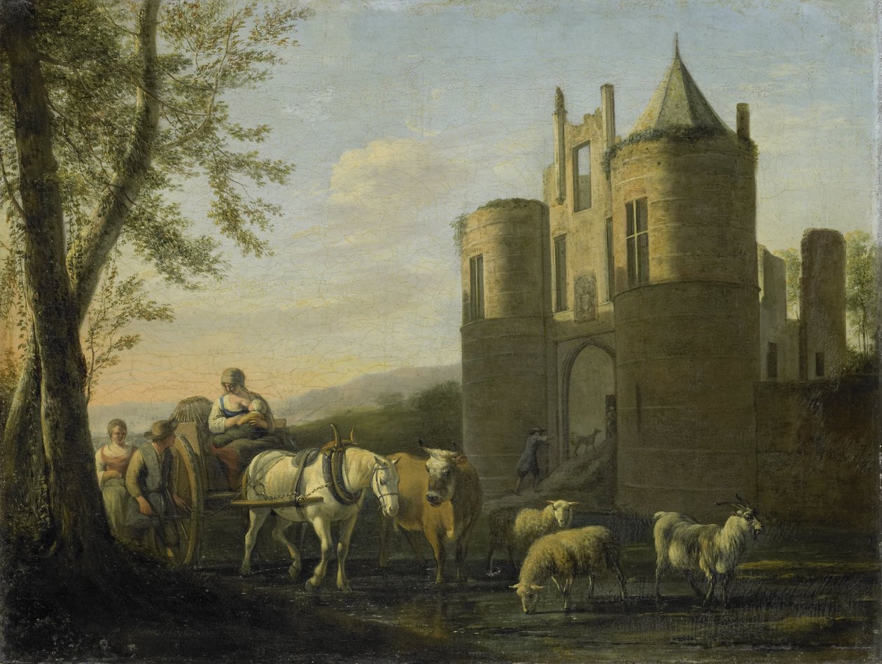The Main Gate to Egmond Castle by Gerrit Adriaensz Berckheyde