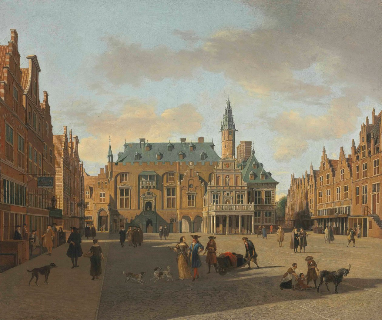 The Grote Markt and Town Hall, Haarlem, Seen from the East by Gerrit Adriaenszoon Berckheyde