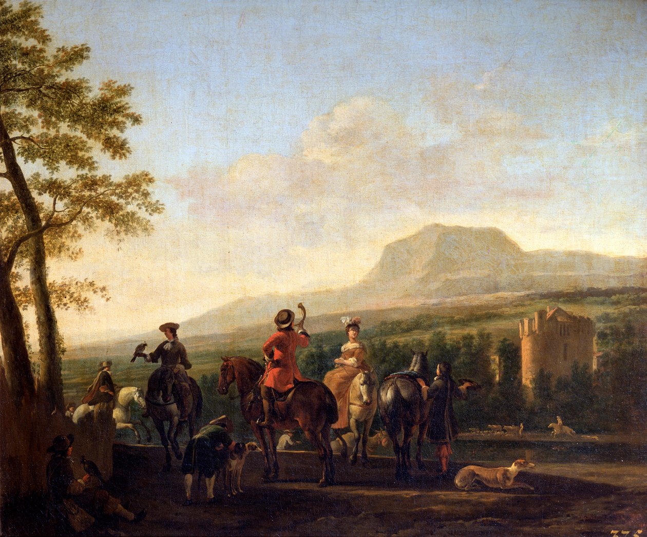 Falconry by Gerrit Berckheyde