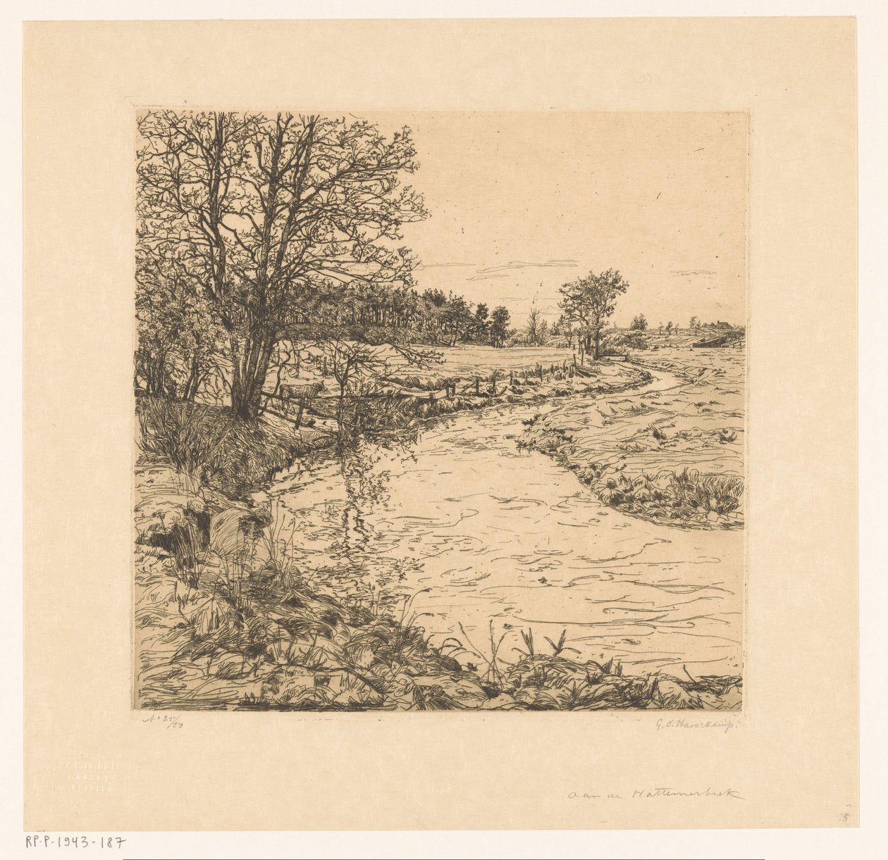 At the Hattemerbeek by Gerrit Haverkamp (signed by artist)