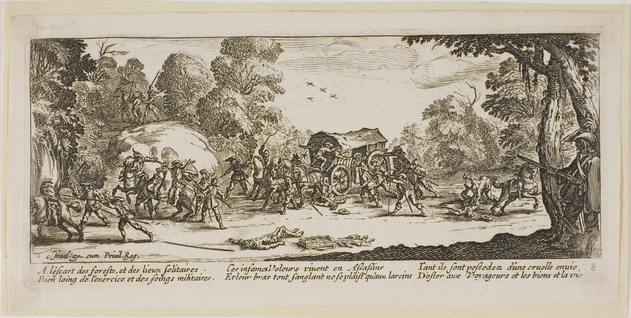 Attack on a Coach, plate eight from The Large Miseries of War by Gerrit Lucasz van Schagen