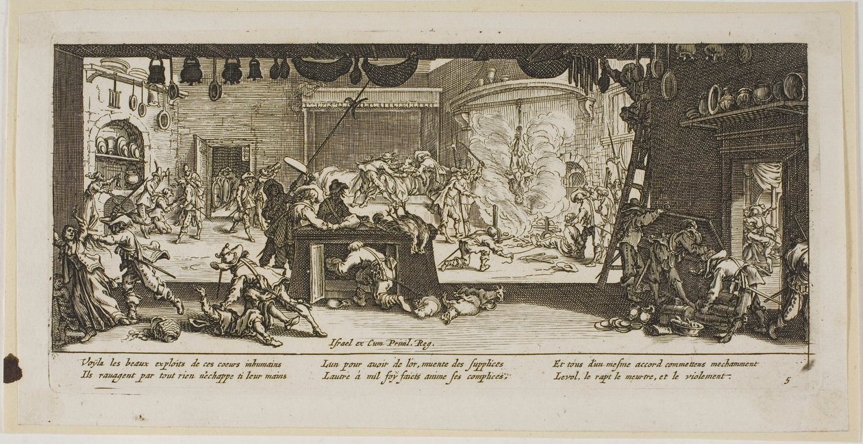 Plundering a Large Farmhouse, plate five from The Large Miseries of War by Gerrit Lucasz van Schagen