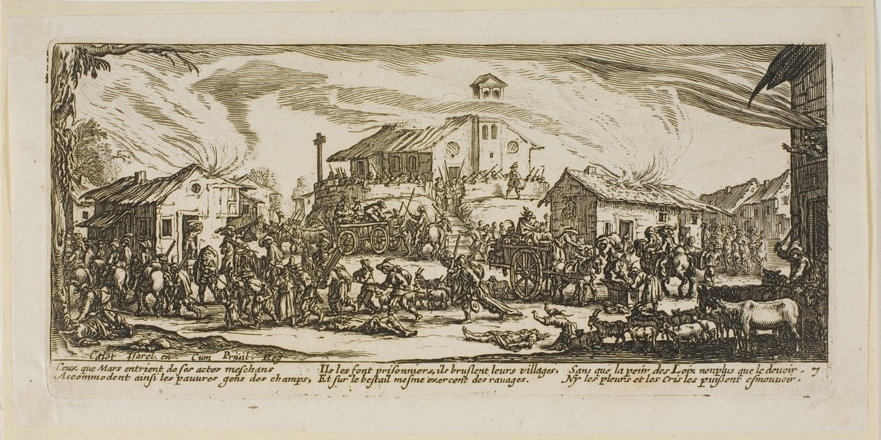Plundering and Burning a Village, plate seven from The Large Miseries of War by Gerrit Lucasz van Schagen