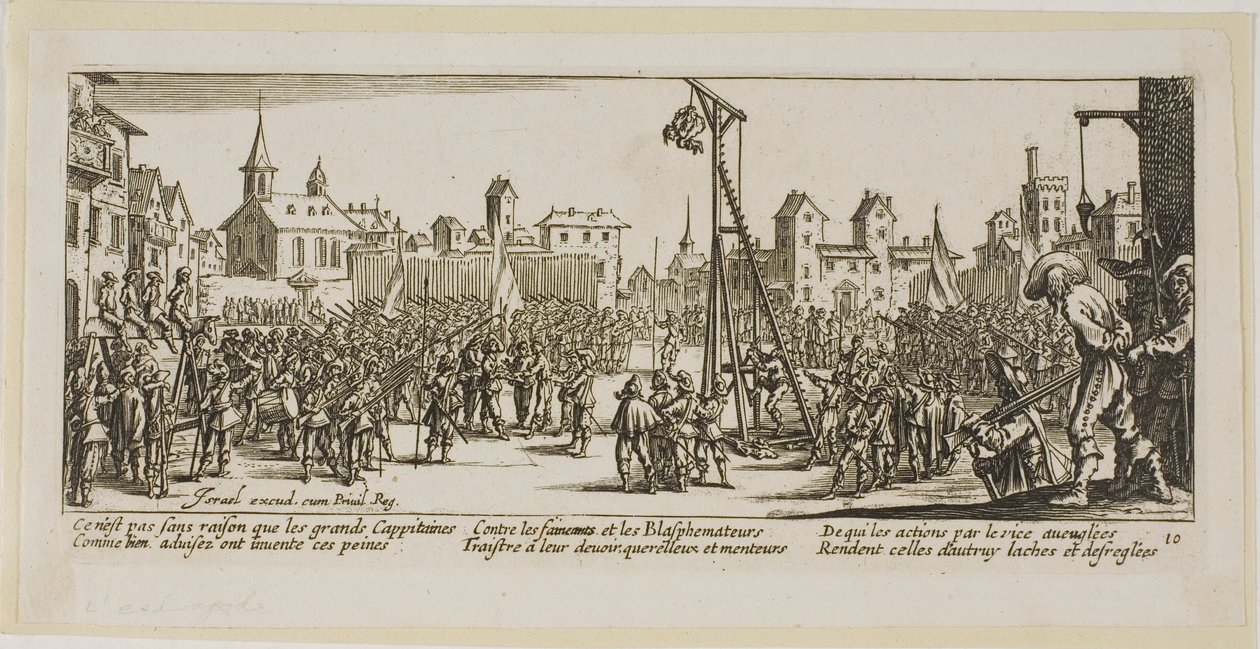 The Strappado, plate ten from The Large Miseries of War by Gerrit Lucasz van Schagen