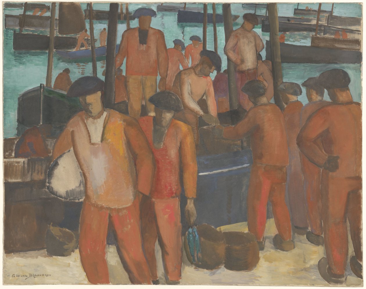 Port of Douarnenez by Gerrit van Blaaderen