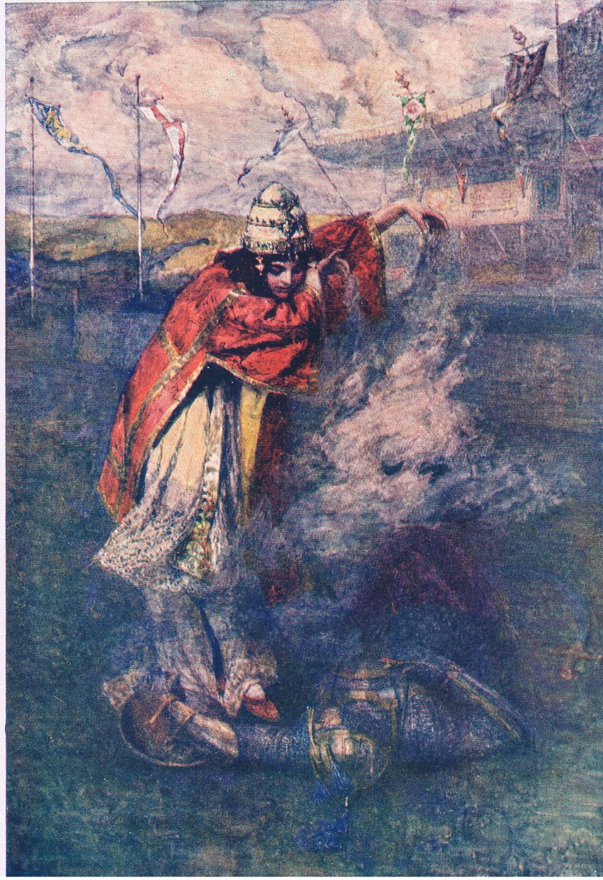 Duessa dispelled the Enchanted Cloud, Stories from the Faerie Queen published by George Harrap and Company by Gertrude E. Demain (after) Hammond
