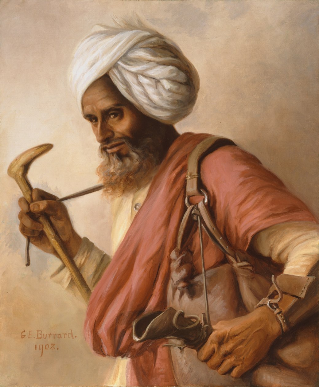 Hasan, water carrier to the artist and her husband at Simla in 1908 by Gertrude Ellen Burrard