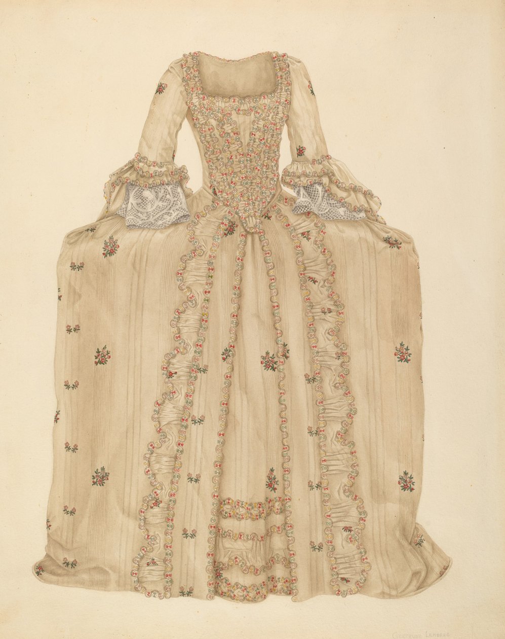 Brocaded Silk Dress by Gertrude Lemberg