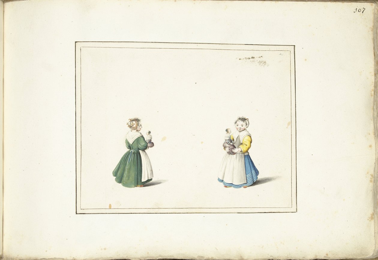Two Girls with a Doll by Gesina ter Borch