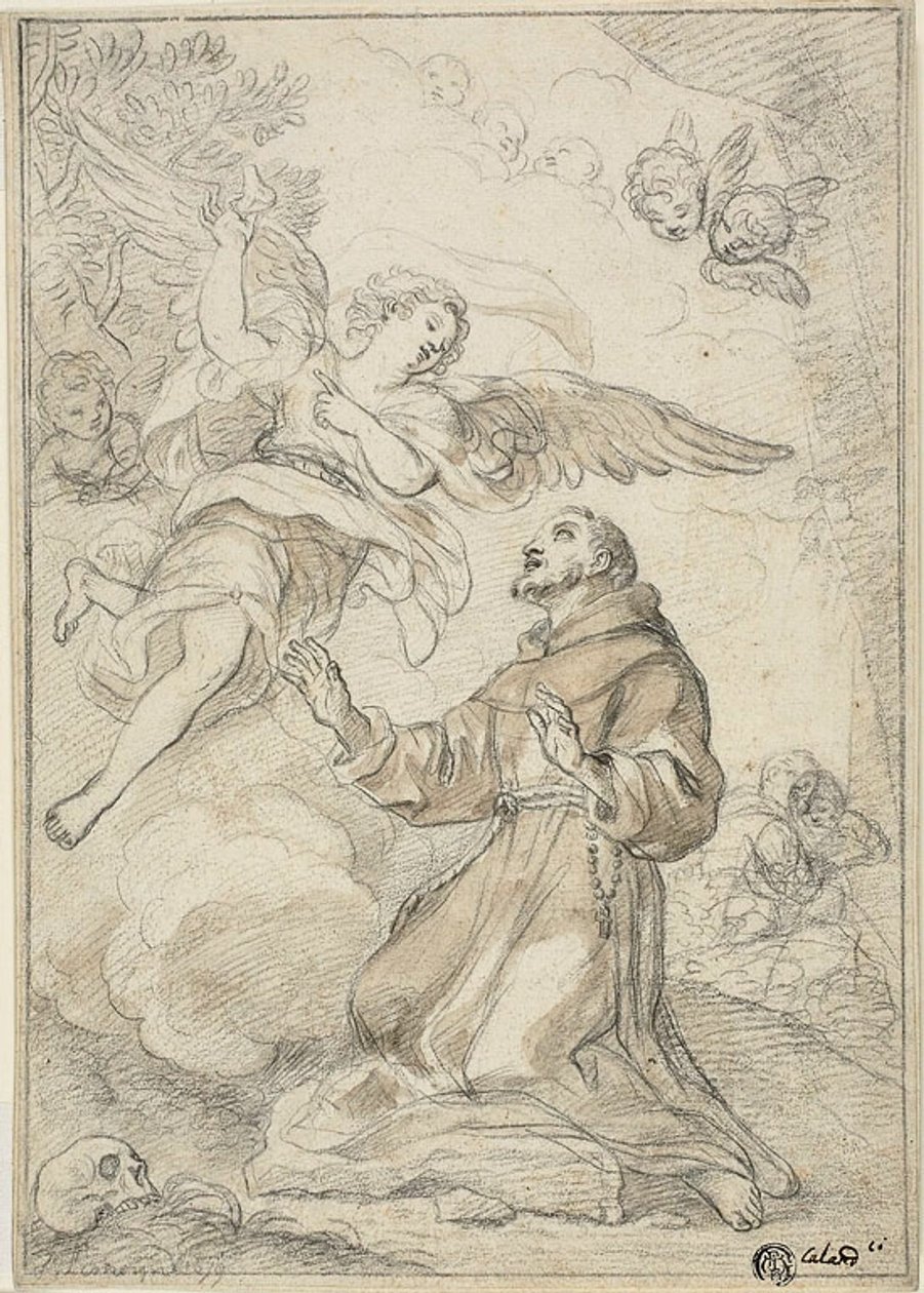 Angel Appearing to Saint Dominic by Giacinto Calandrucci