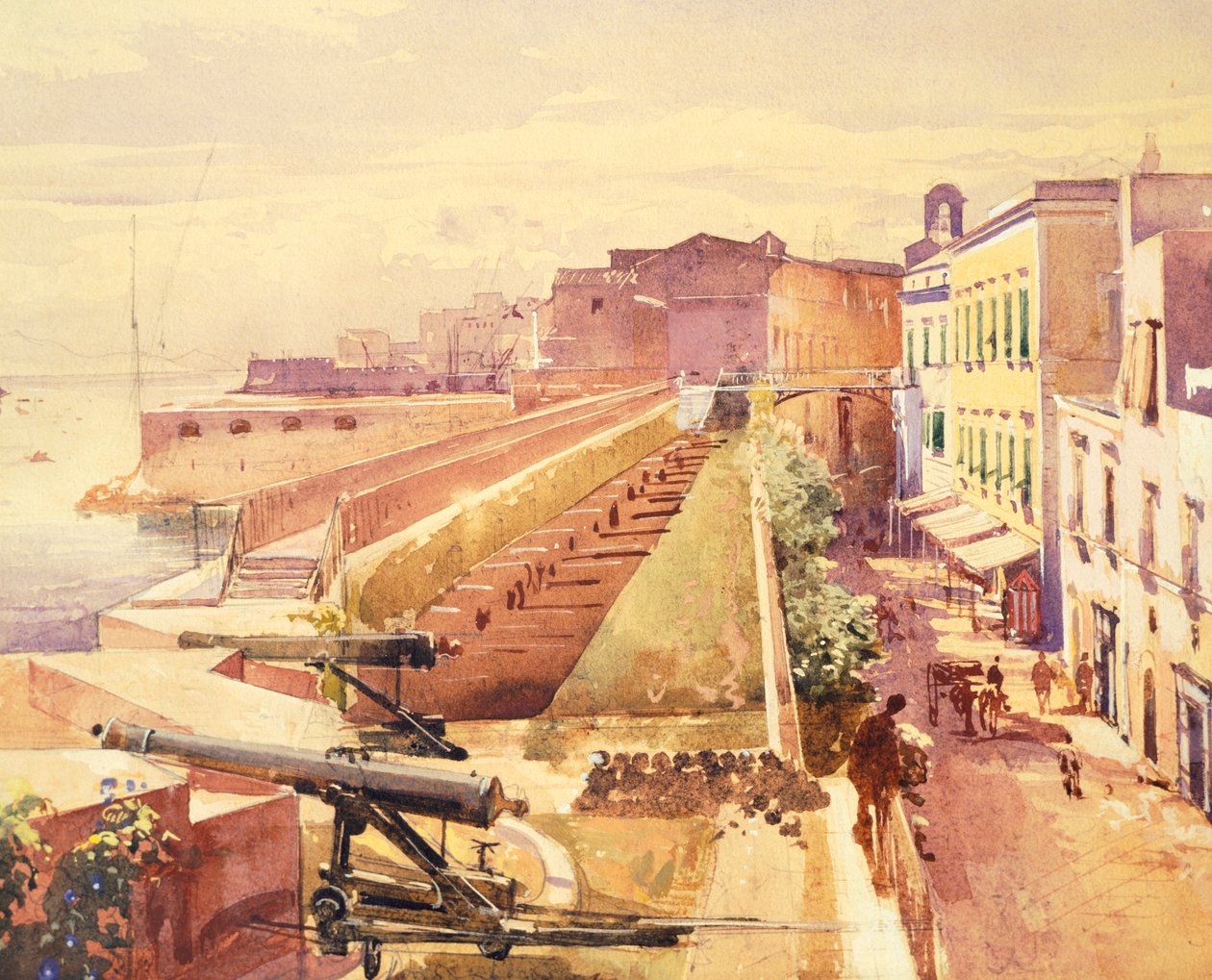 Battery in Gaeta, by Giacinto Gigante, Italy by Giacinto Gigante