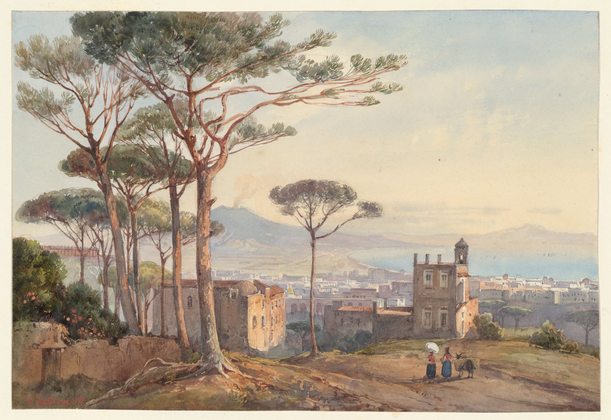 Naples from the Conocchia, One of Four Small Views of Naples from an Album Amicorum by Giacinto Gigante