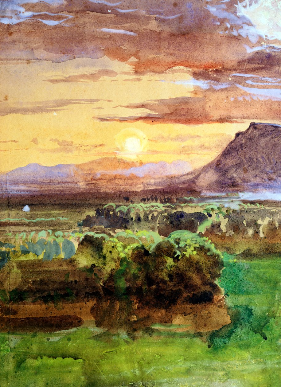 Sunset in Caserta by Giacinto Gigante
