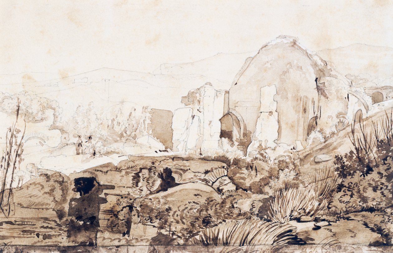 Temple of Diana in Baia, c.1844 by Giacinto Gigante