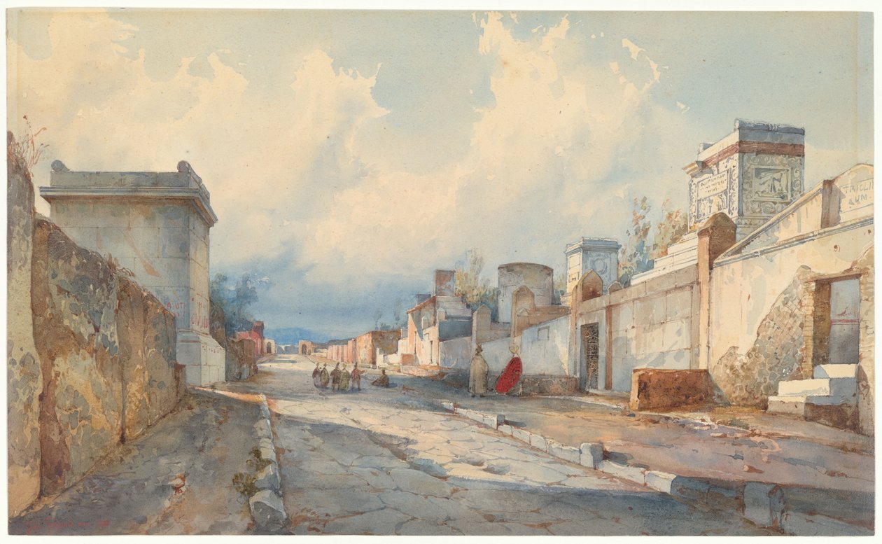 View of a Street in Pompeii by Giacinto Gigante