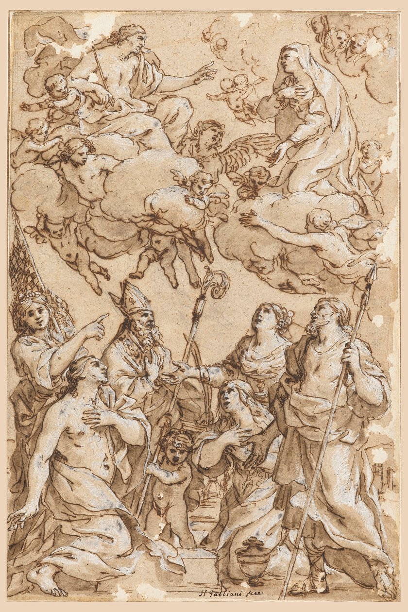 Christ and the Virgin with Patron Saints of Pistoia, 1638 by Giacinto Gimignani
