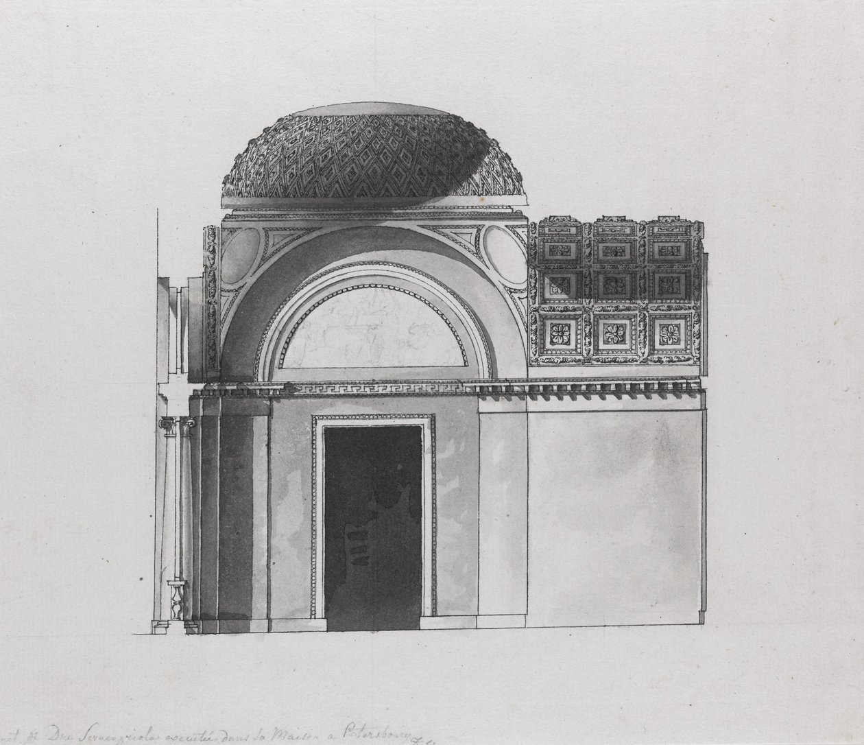 Cabinet Design for the Duke of Serracapriola in Petersburg by Giacomo Antonio Domenico Quarenghi