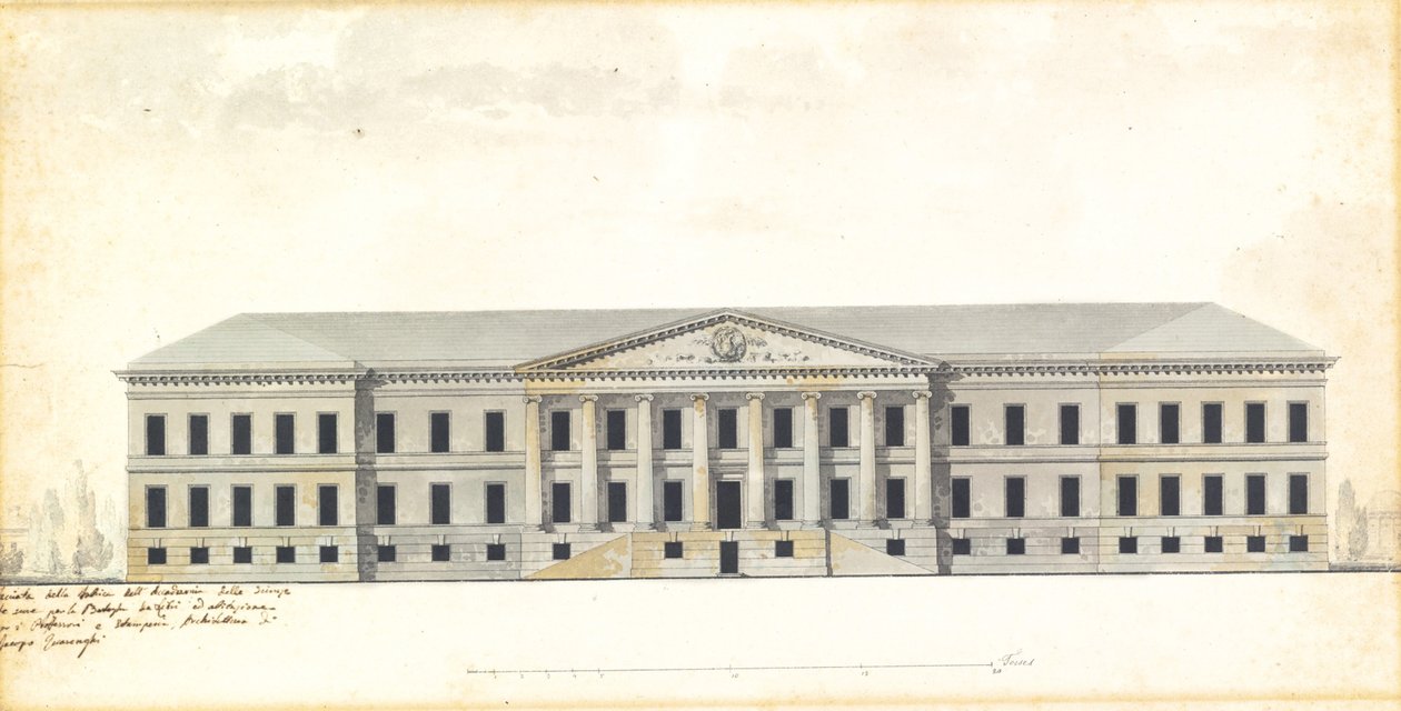 Elevation of the Facade of the Academy of Science in St. Petersburg by Giacomo Antonio Domenico Quarenghi