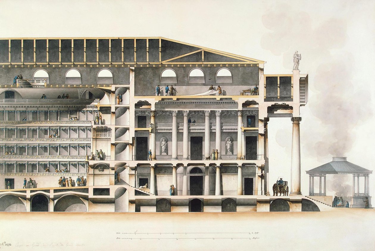 The Saint Petersburg Imperial Bolshoi Kamenny Theatre, Early 19th Century by Giacomo Antonio Domenico Quarenghi