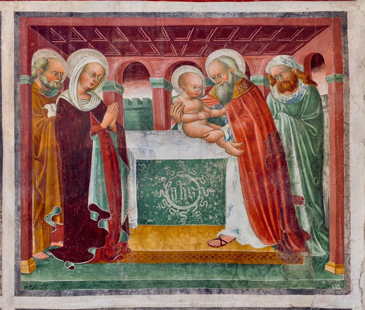 Presentation of Jesus at the Temple (detail) by Giacomo Borlone de Buschis