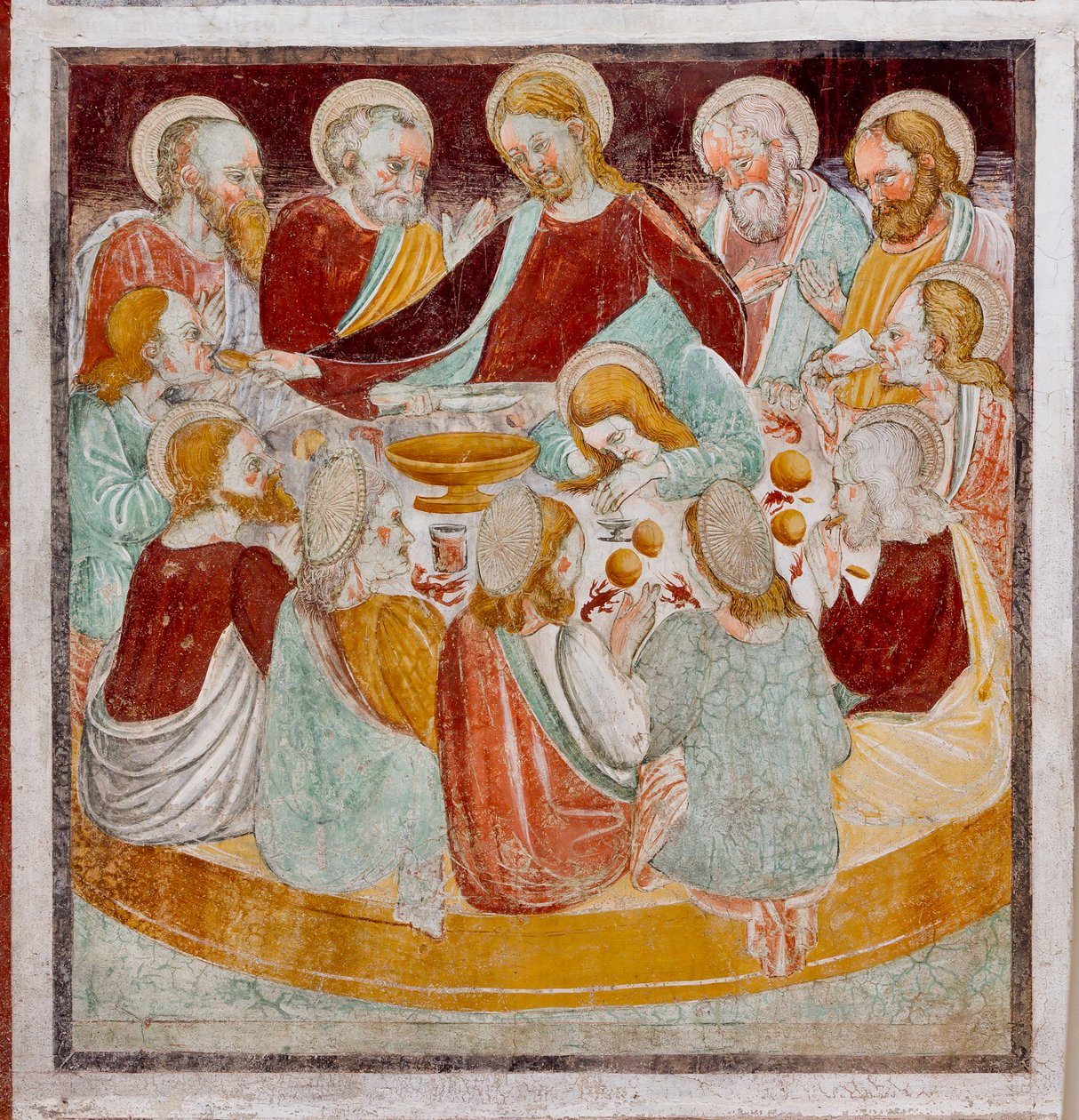 The Last Supper (detail) by Giacomo Borlone de Buschis