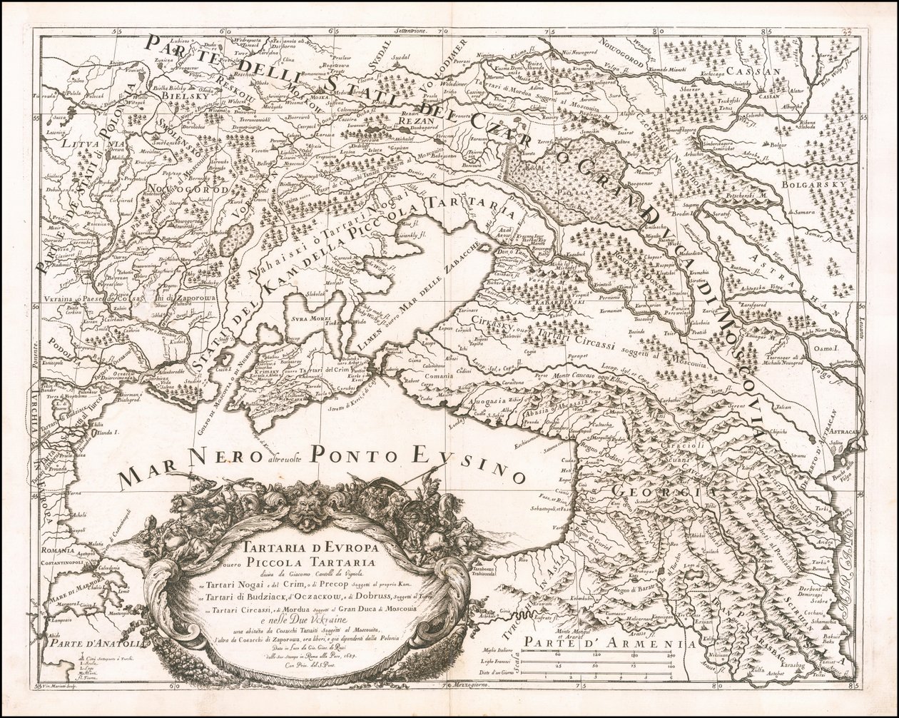 1684 Map of Little Tartary by Giacomo Cantelli