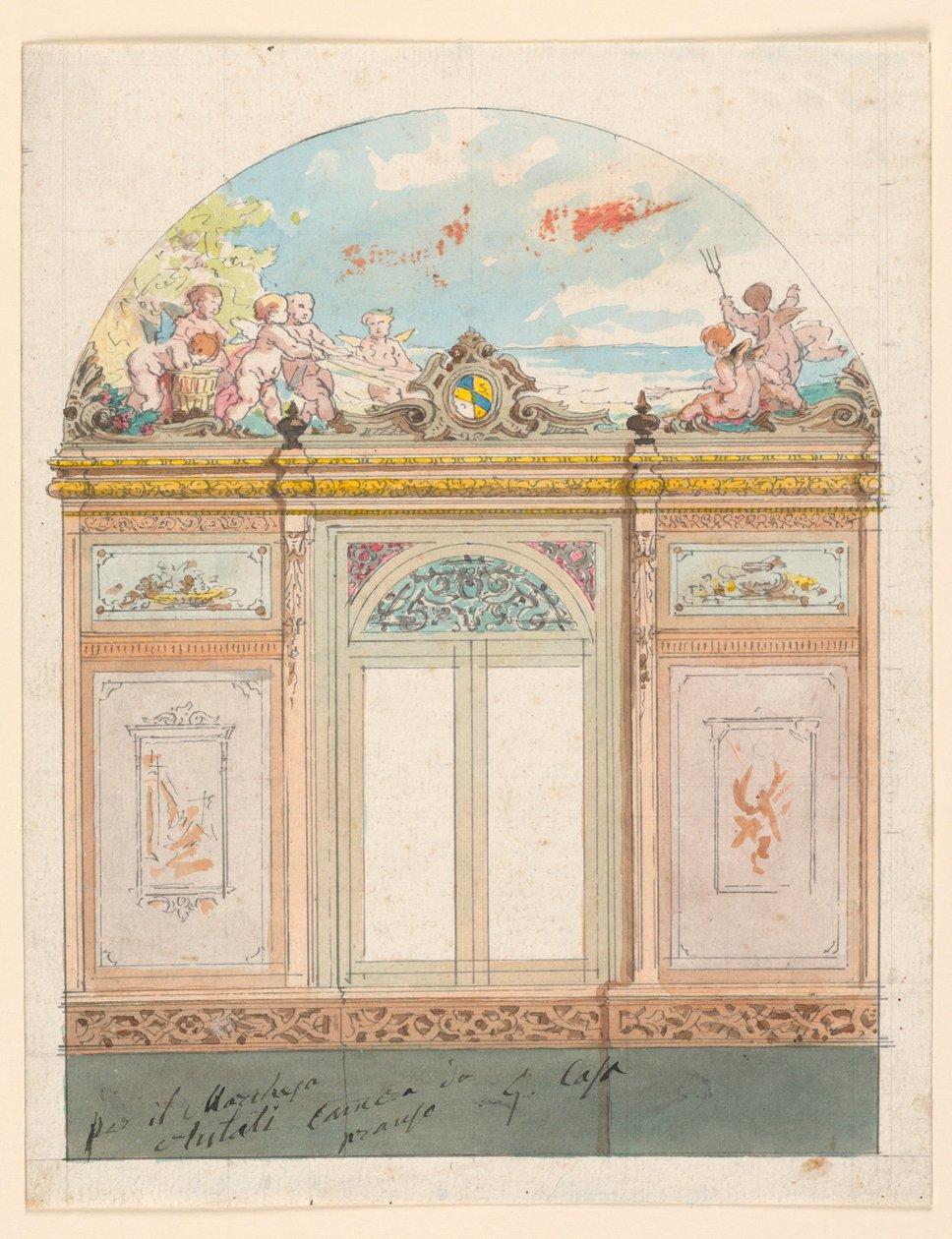 Painted Wall Decoration, 1870 by Giacomo Casa