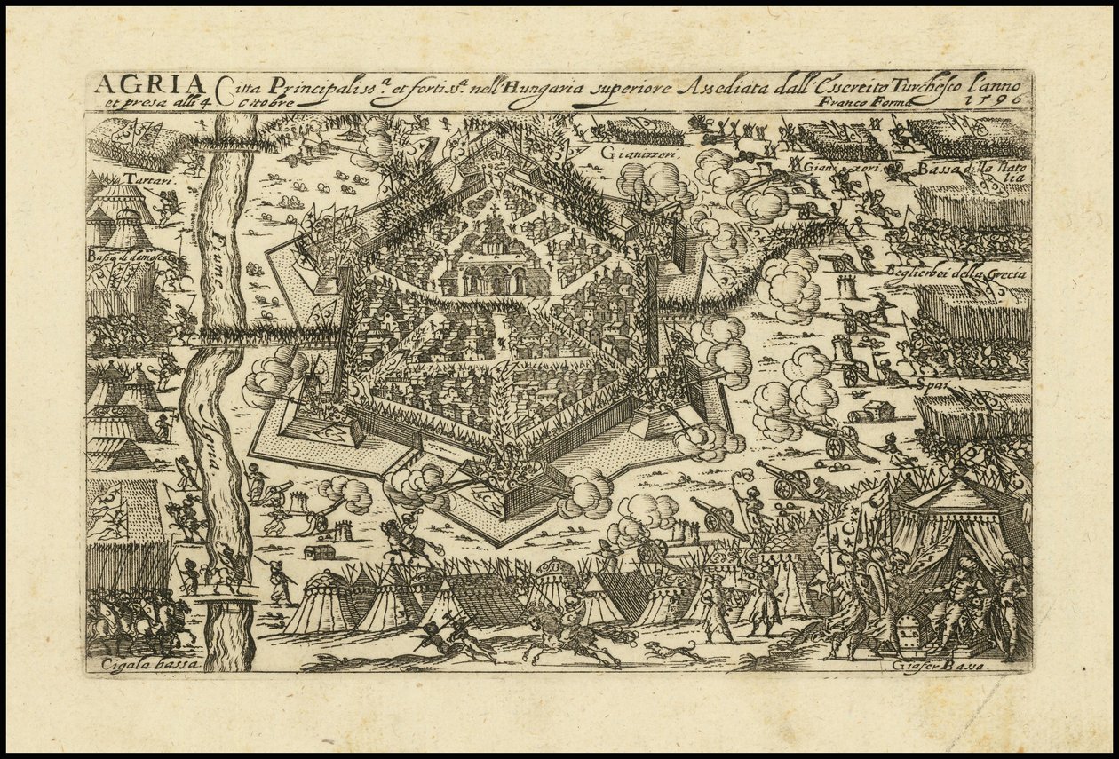 Agria - Principal and Strong City in Upper Hungary Besieged by the Turkish Army in 1596 by Giacomo Franco